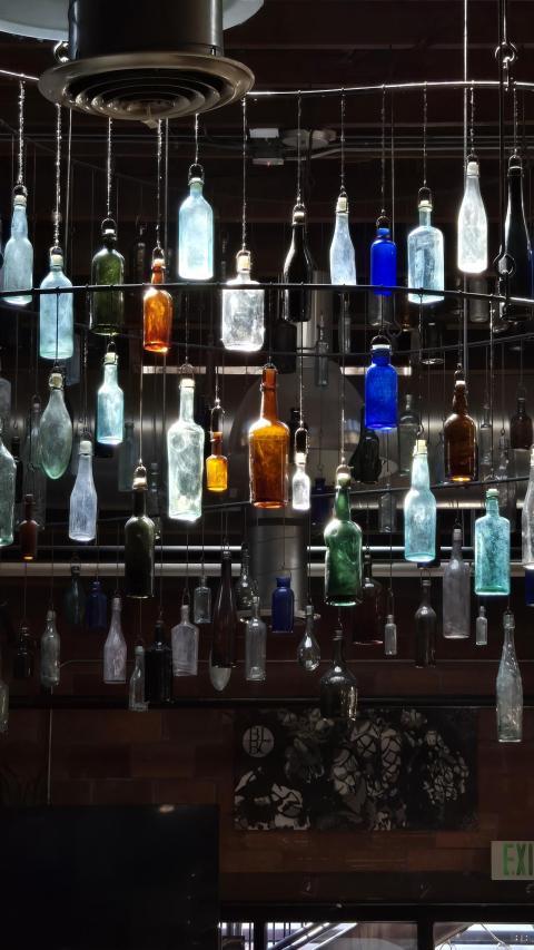 Bottle chandelier