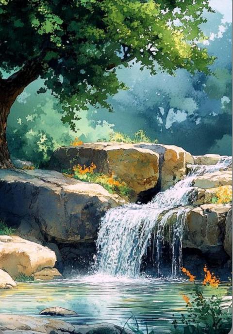 Waterfall art